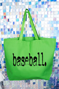 Distressed Baseball. Canvas Jumbo Tote