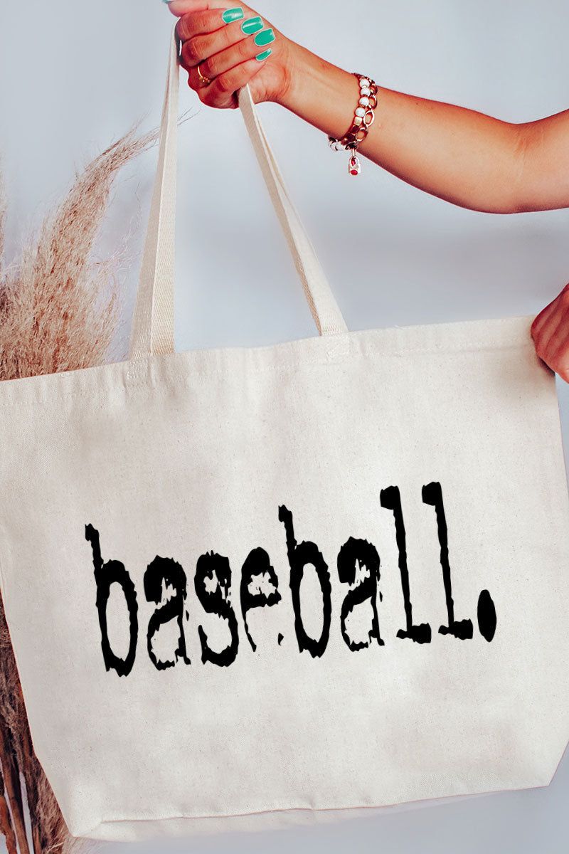 Distressed Baseball. Canvas Jumbo Tote