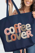 Faux Yarn Coffee Lover Canvas Jumbo Tote