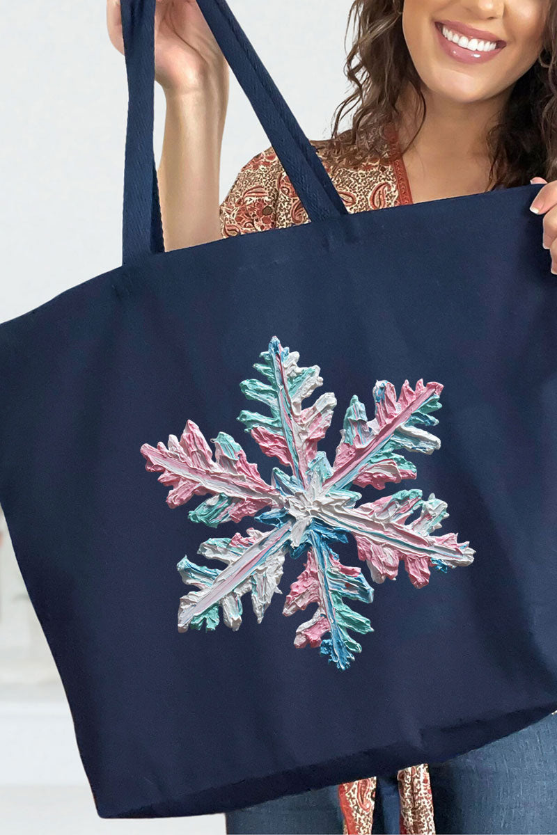 The Painted Snowflake Canvas Jumbo Tote