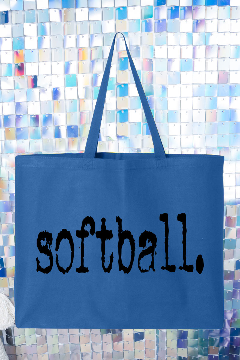 Distressed Softball. Canvas Jumbo Tote