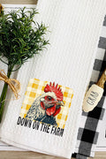 Down On The Farm Chicken Waffle Kitchen Towel
