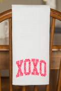 Faux Glitter XOXO Waffle Kitchen Towel