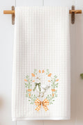 Peach Petals Goose Waffle Kitchen Towel