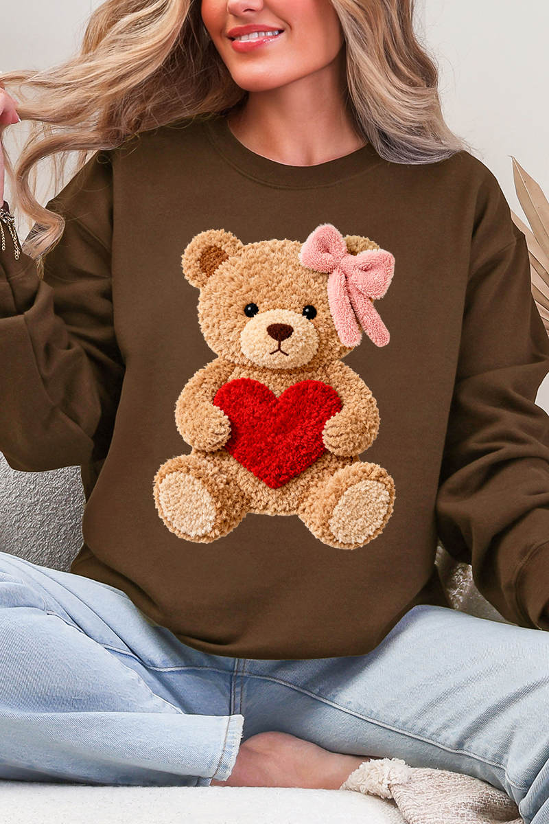 Cozy Heart Cub Faux Yarn Ecosmart Crewneck Sweatshirt product image 3