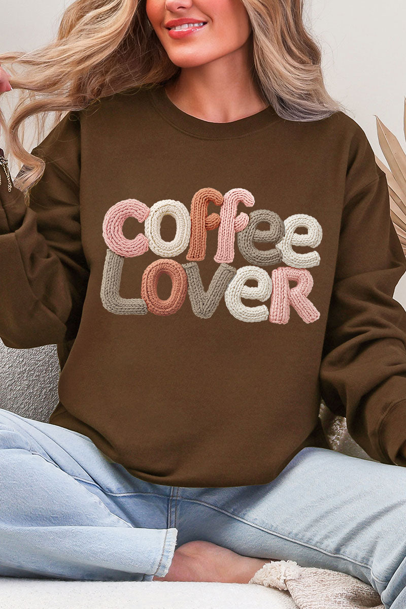 Faux Yarn Coffee Lover Ecosmart Crewneck Sweatshirt product image 3