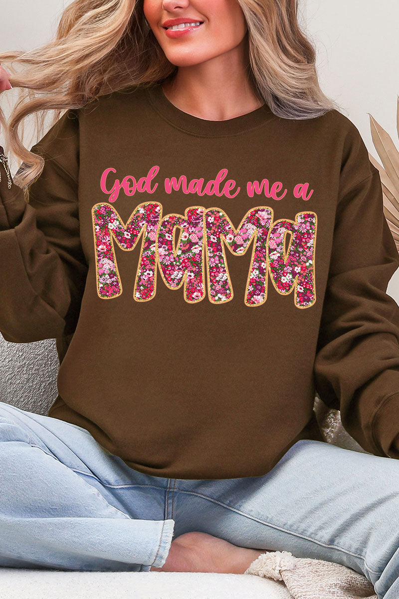Pink God Made Me A Mama Ecosmart Crewneck Sweatshirt product image 3
