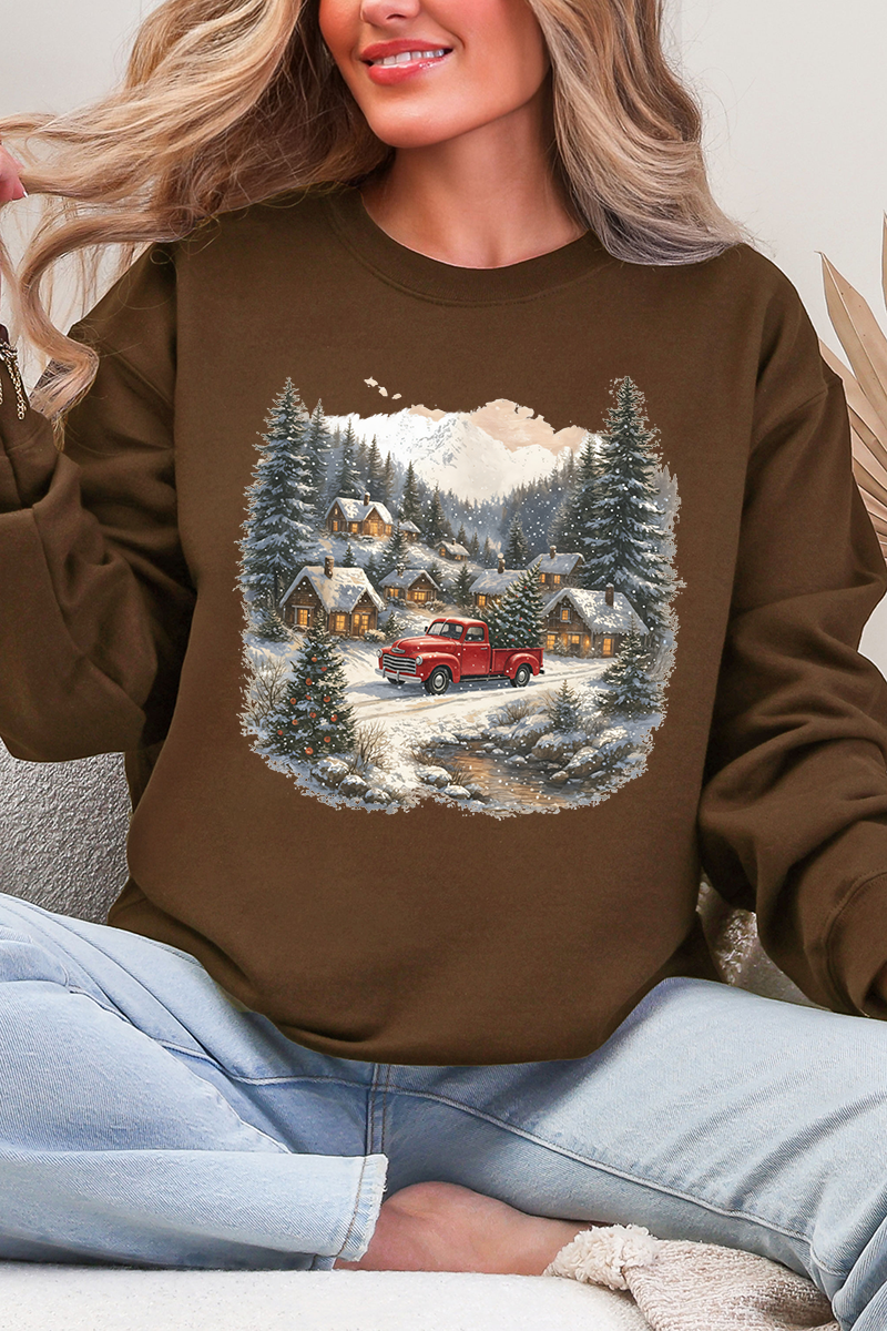 Snowfall On Main Street Ecosmart Crewneck Sweatshirt product image 3
