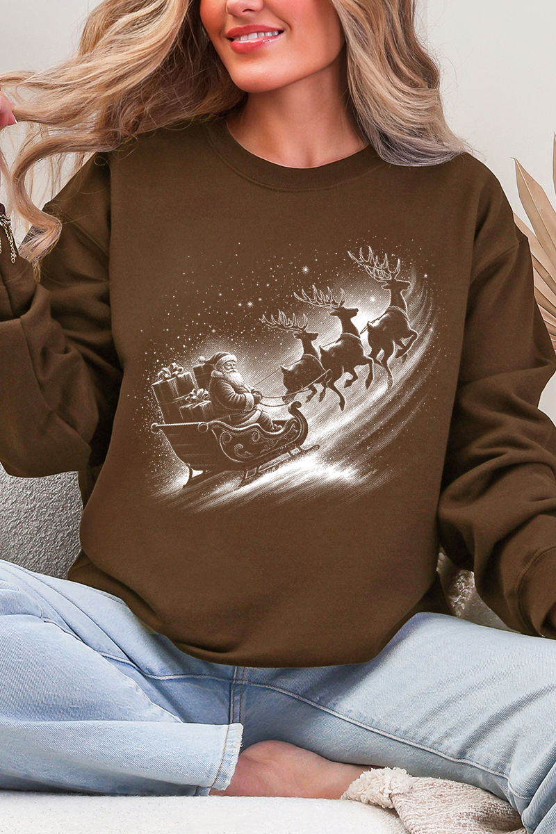 Vintage Santa Sleigh Ecosmart Crewneck Sweatshirt product image 3