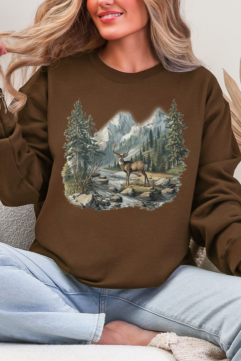 Alpine Deer Ecosmart Crewneck Sweatshirt product image 3
