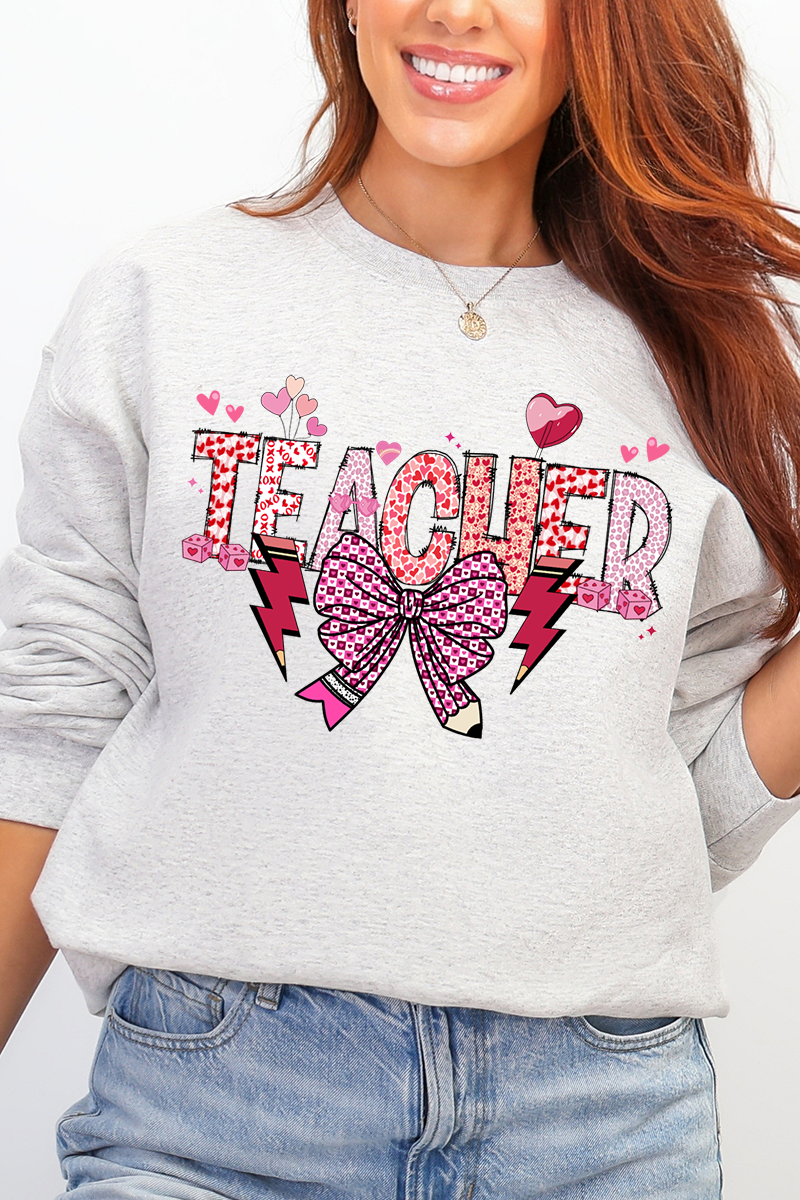 Bow Teacher Doodle Ecosmart Crewneck Sweatshirt product image 3
