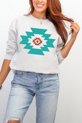 Punchy Aztec Ecosmart Crewneck Sweatshirt product image 1