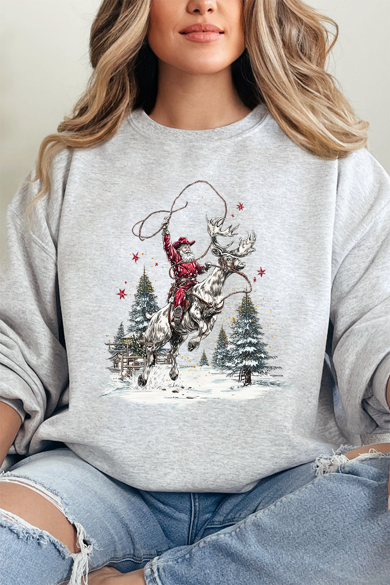 Retro Rodeo Santa Ecosmart Crewneck Sweatshirt product image 3