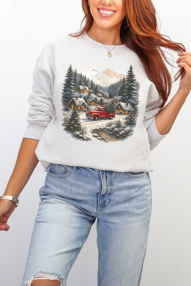 Snowfall On Main Street Ecosmart Crewneck Sweatshirt product image 4
