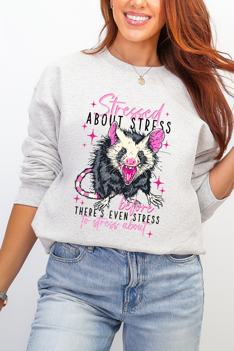 Stressed About Stress Ecosmart Crewneck Sweatshirt product image 5