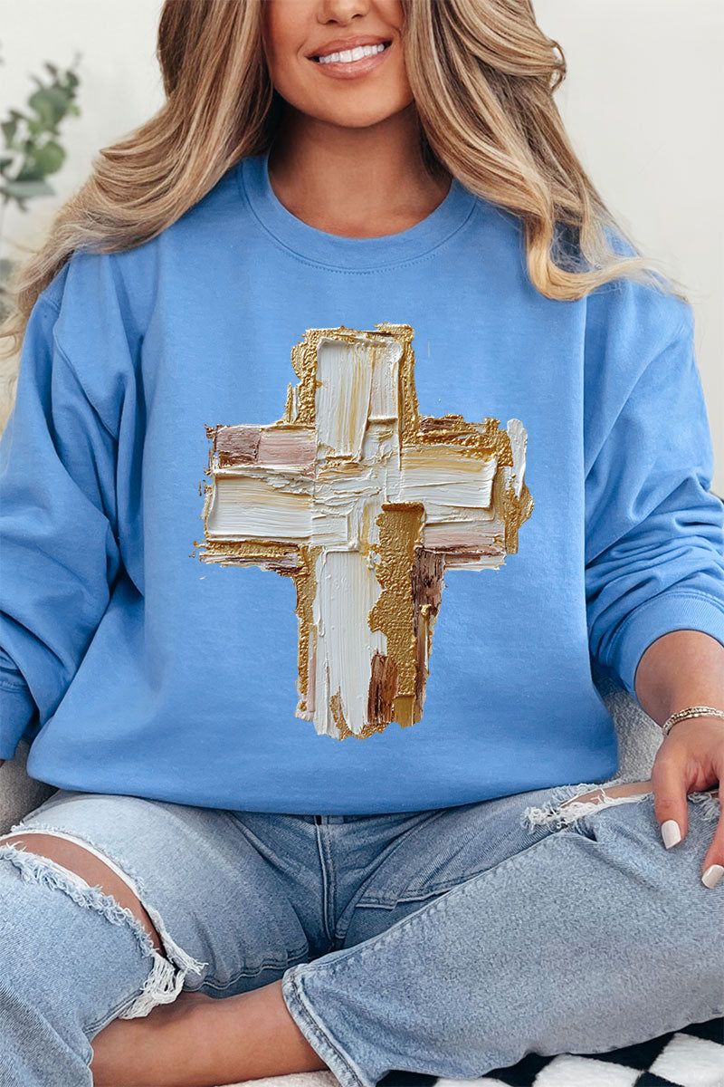 The Painted Gilded Cross Ecosmart Crewneck Sweatshirt product image 3
