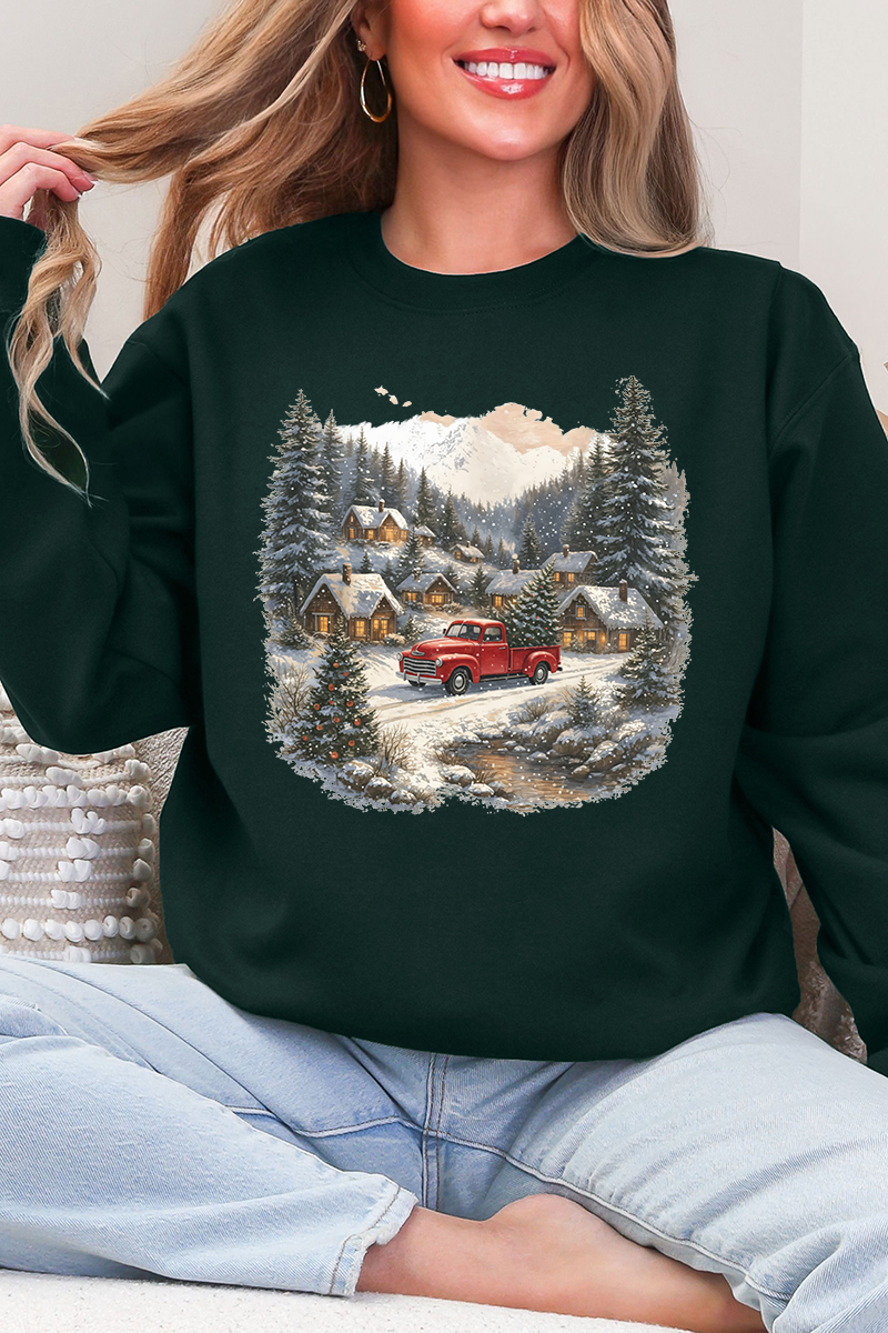 Snowfall On Main Street Ecosmart Crewneck Sweatshirt product image 5
