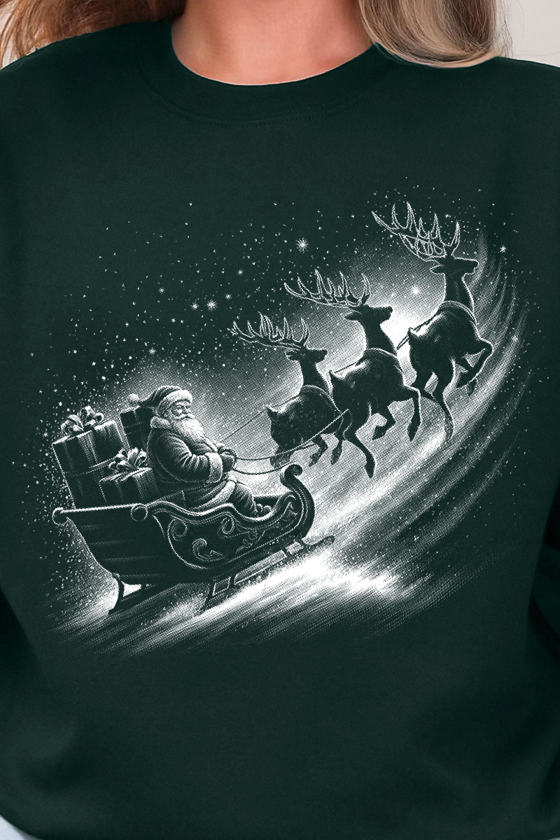 Vintage Santa Sleigh Ecosmart Crewneck Sweatshirt product image 2