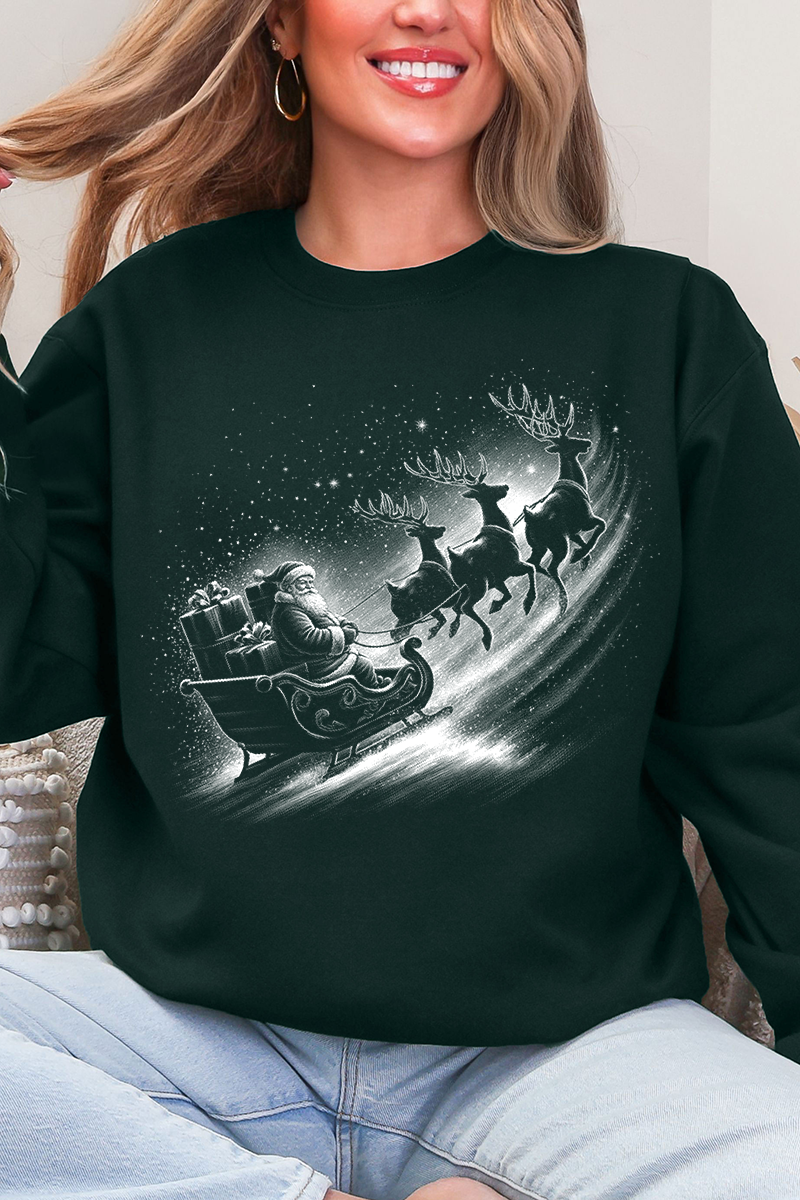 Vintage Santa Sleigh Ecosmart Crewneck Sweatshirt product image 1