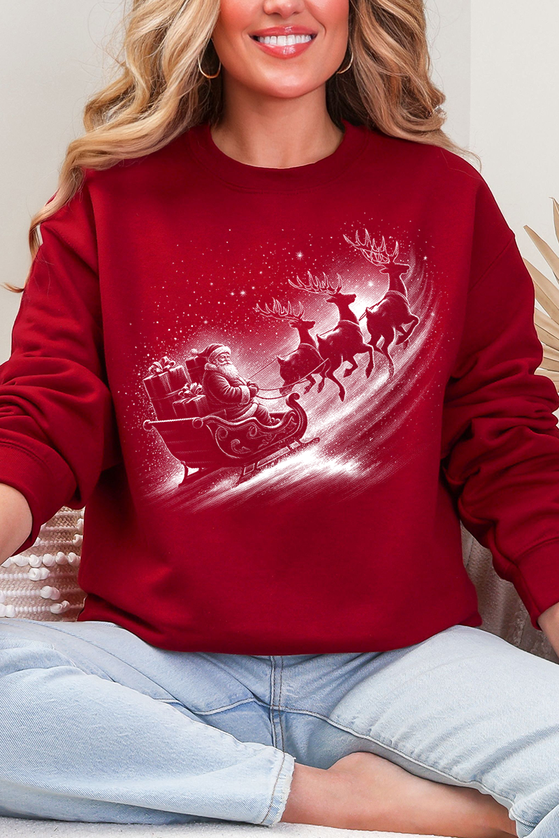 Vintage Santa Sleigh Ecosmart Crewneck Sweatshirt product image 4