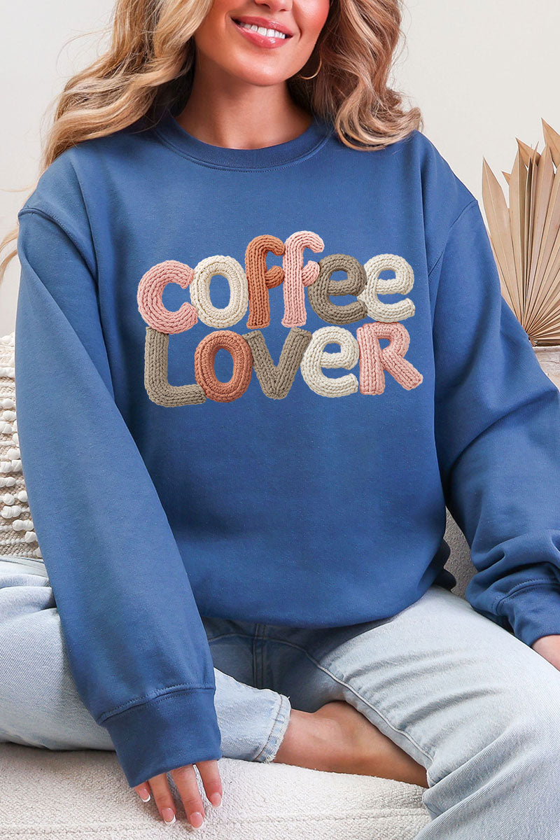Faux Yarn Coffee Lover Ecosmart Crewneck Sweatshirt product image 4