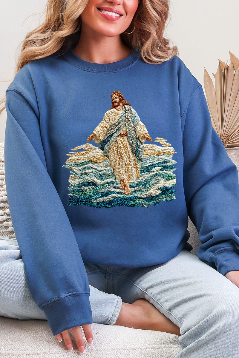 Faux Yarn Walking On Water Ecosmart Crewneck Sweatshirt product image 6