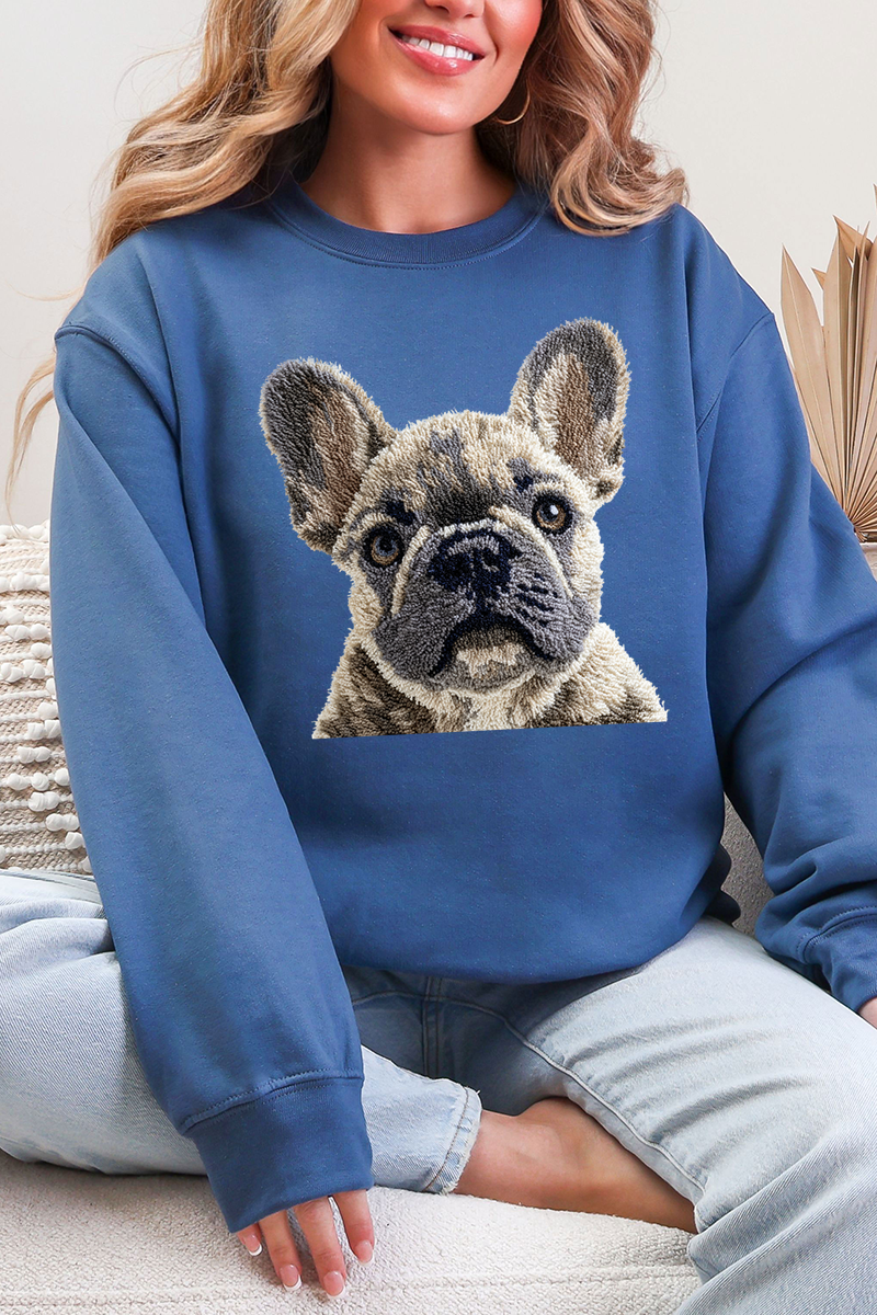 Faux Yarn French Bulldog Ecosmart Crewneck Sweatshirt product image 3