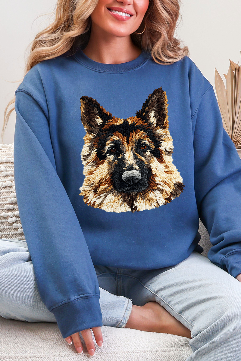 Faux Yarn German Shepherd Ecosmart Crewneck Sweatshirt product image 3