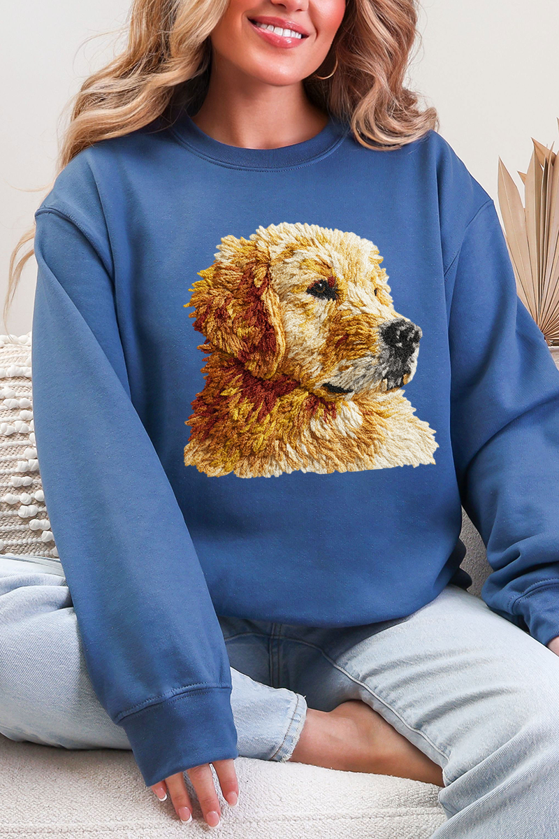 Faux Yarn Golden Retriever Ecosmart Crewneck Sweatshirt product image 3