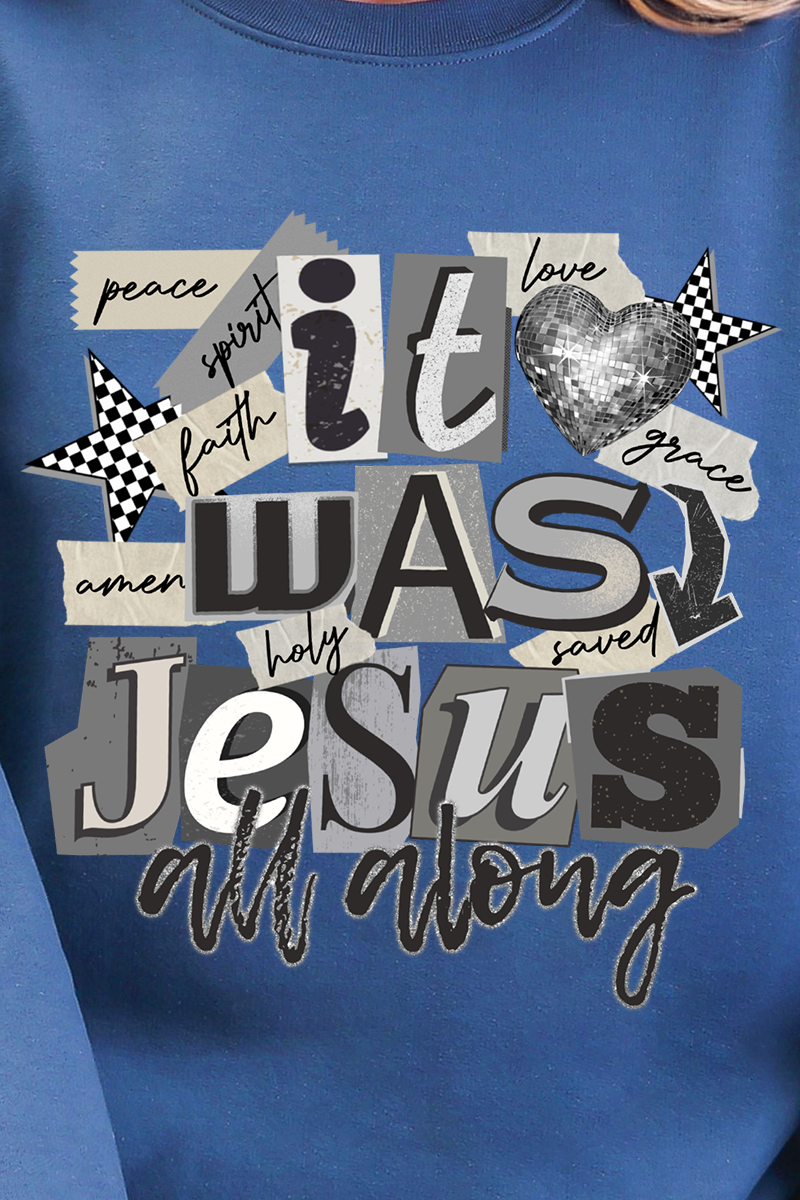 Monochromatic Jesus All Along Ecosmart Crewneck Sweatshirt product image 2