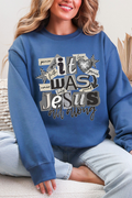 Monochromatic Jesus All Along Ecosmart Crewneck Sweatshirt product image 1