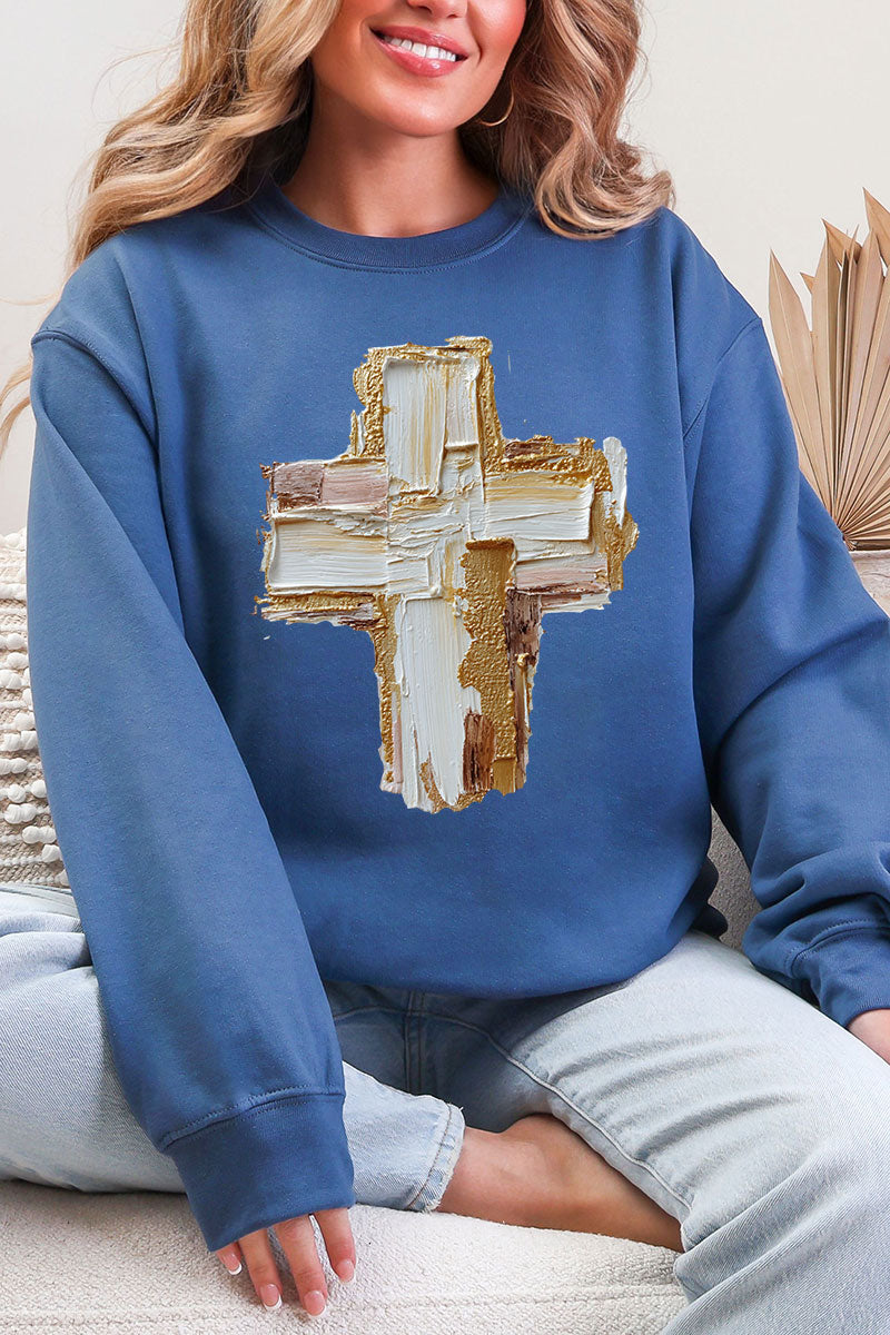 The Painted Gilded Cross Ecosmart Crewneck Sweatshirt product image 4