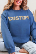 White Faux Knitted Custom Name Ecosmart Crewneck Sweatshirt product image 1