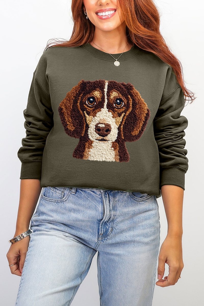 Faux Yarn Dachshund Ecosmart Crewneck Sweatshirt product image 2