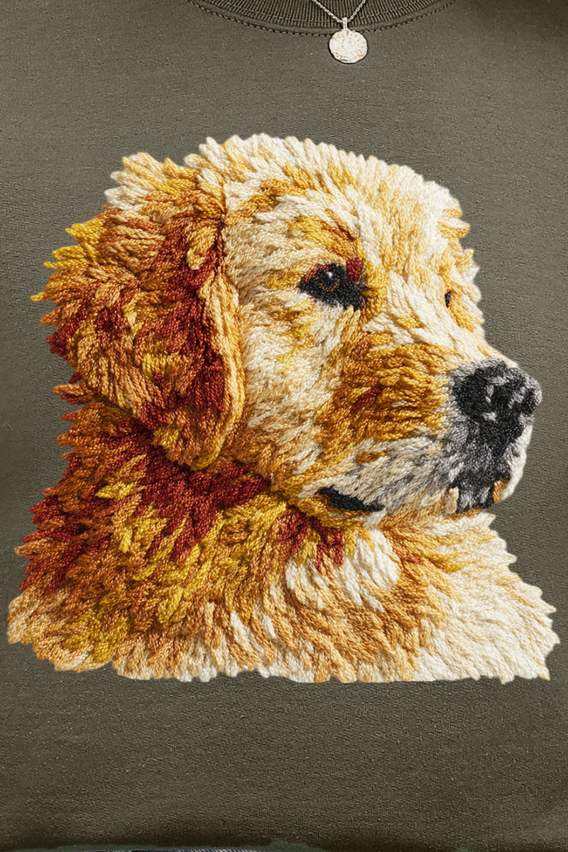 Faux Yarn Golden Retriever Ecosmart Crewneck Sweatshirt product image 2