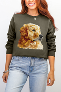Faux Yarn Golden Retriever Ecosmart Crewneck Sweatshirt product image 1