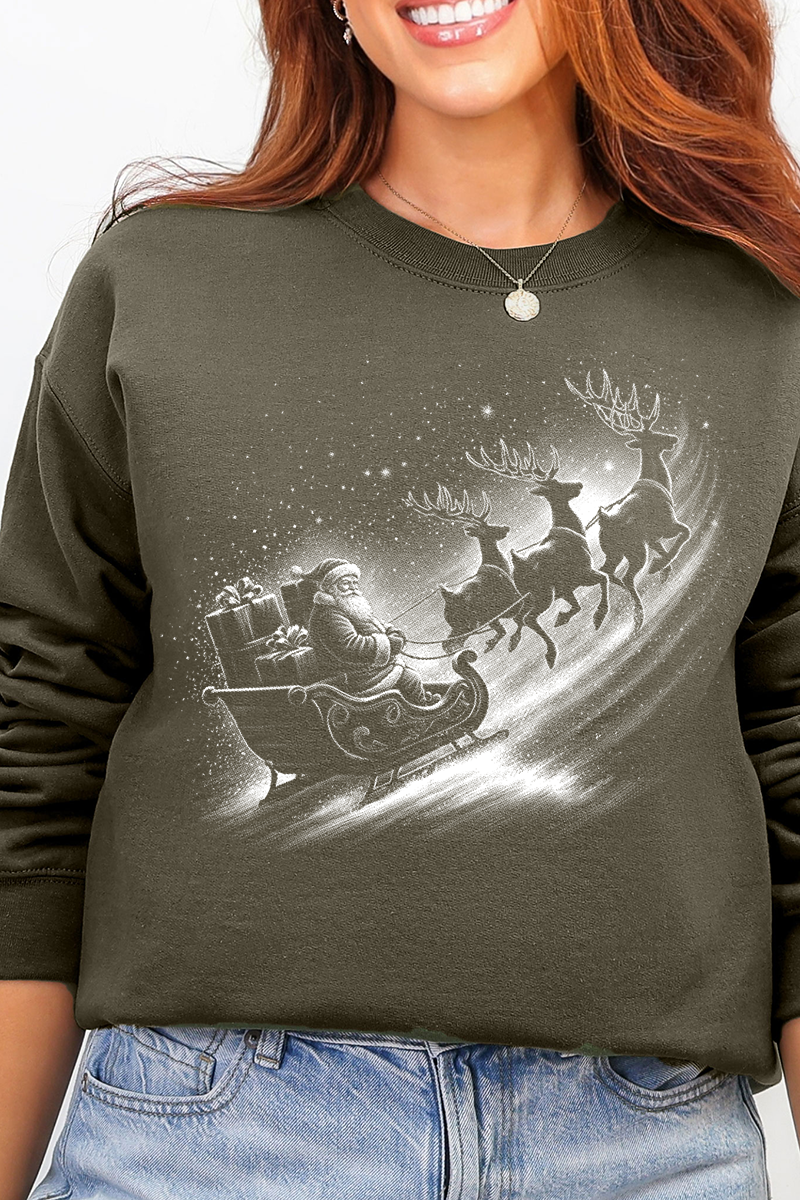 Vintage Santa Sleigh Ecosmart Crewneck Sweatshirt product image 5