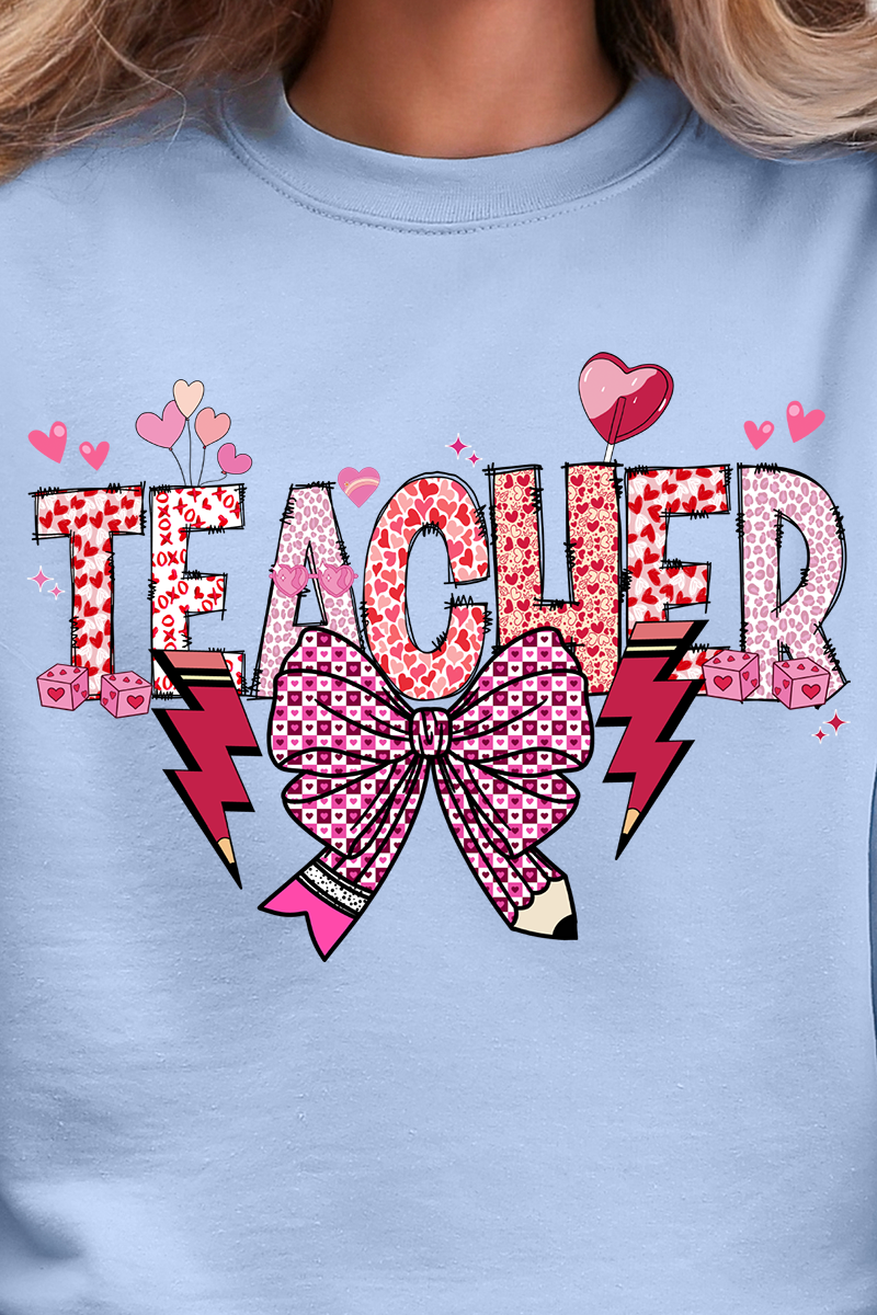 Bow Teacher Doodle Ecosmart Crewneck Sweatshirt product image 2