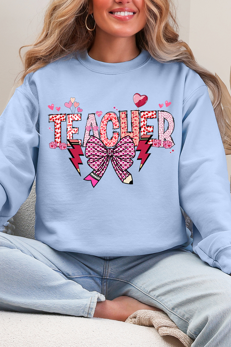 Bow Teacher Doodle Ecosmart Crewneck Sweatshirt product image 1
