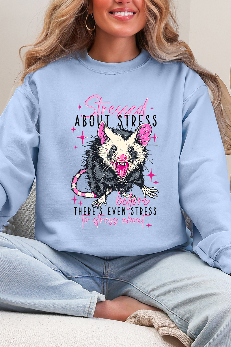 Stressed About Stress Ecosmart Crewneck Sweatshirt product image 4
