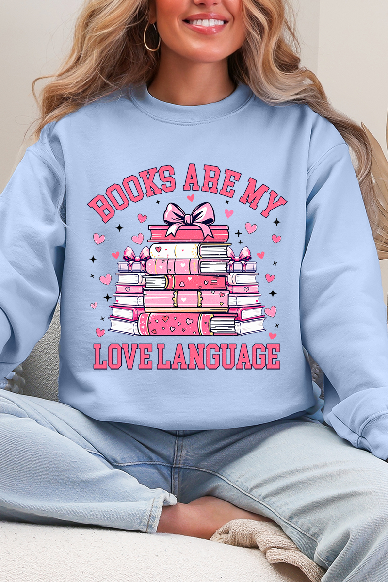 Valentine Books Are My Love Language Ecosmart Crewneck product image 4
