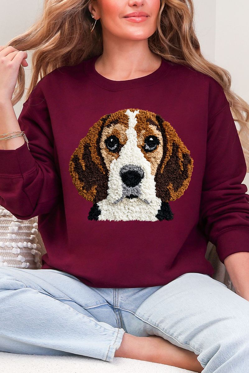 Faux Yarn Beagle Ecosmart Crewneck Sweatshirt product image 1
