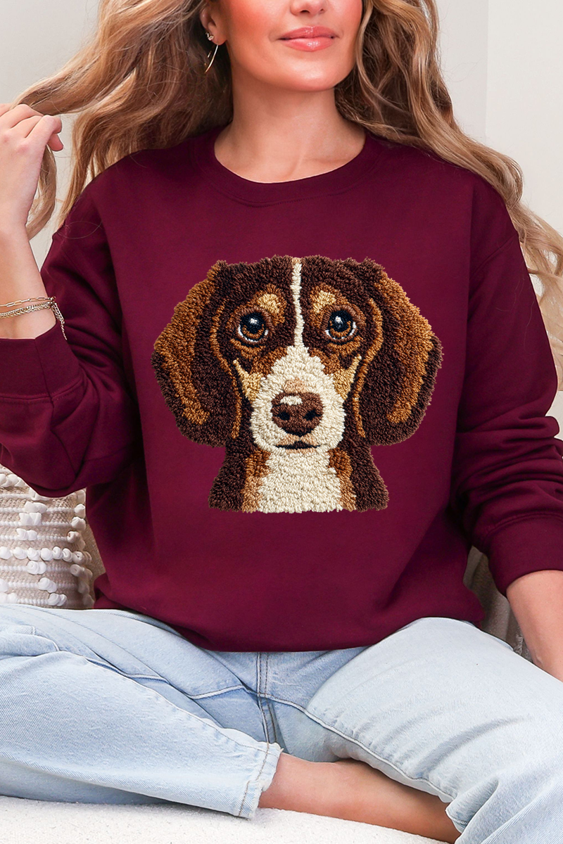 Faux Yarn Dachshund Ecosmart Crewneck Sweatshirt product image 3