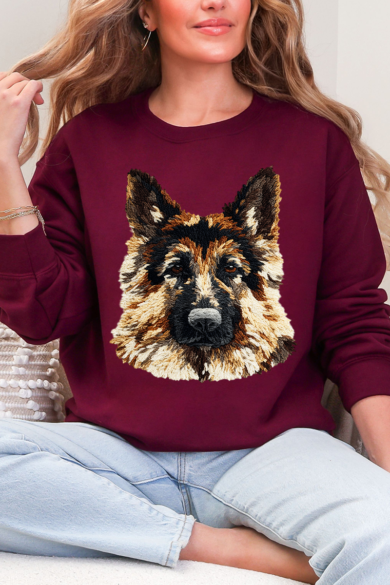 Faux Yarn German Shepherd Ecosmart Crewneck Sweatshirt product image 5