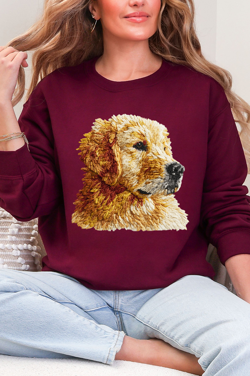 Faux Yarn Golden Retriever Ecosmart Crewneck Sweatshirt product image 4