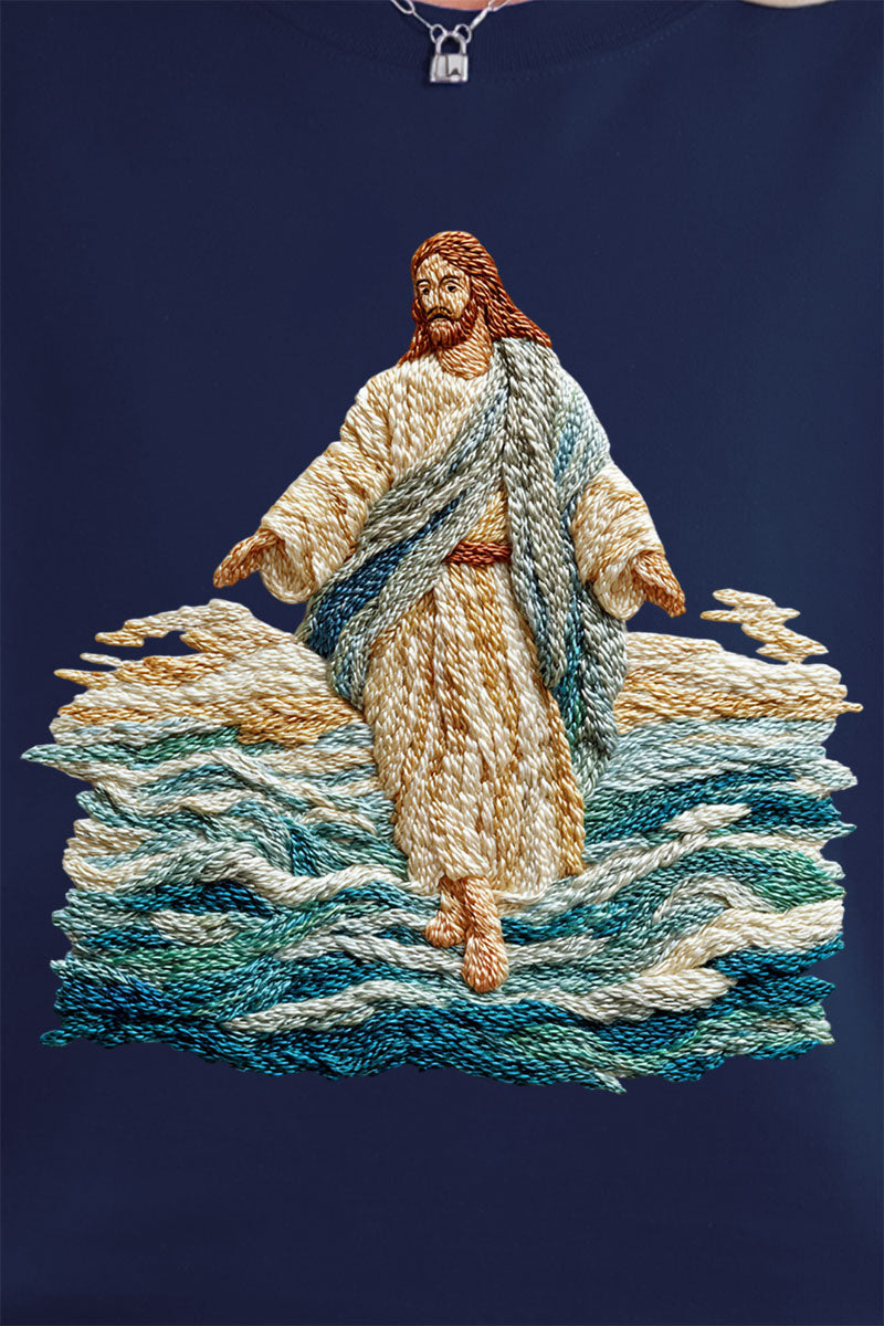 Faux Yarn Walking On Water Ecosmart Crewneck Sweatshirt product image 2