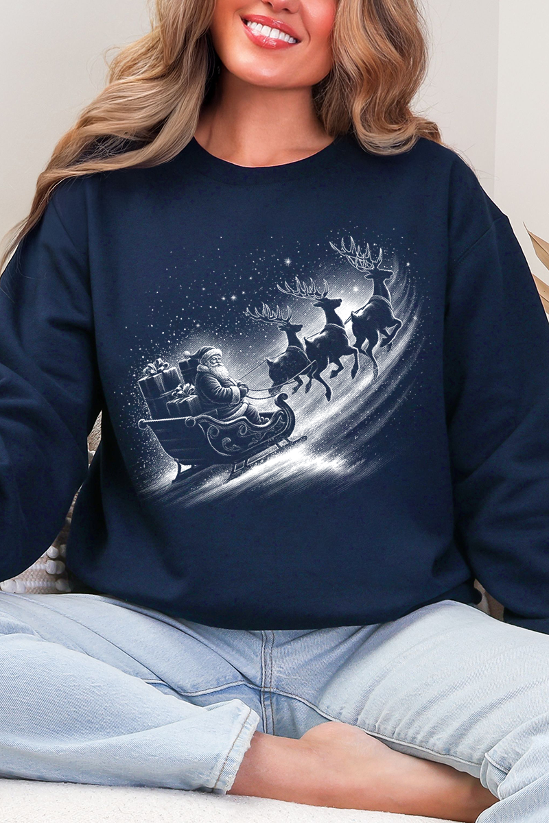 Vintage Santa Sleigh Ecosmart Crewneck Sweatshirt product image 6