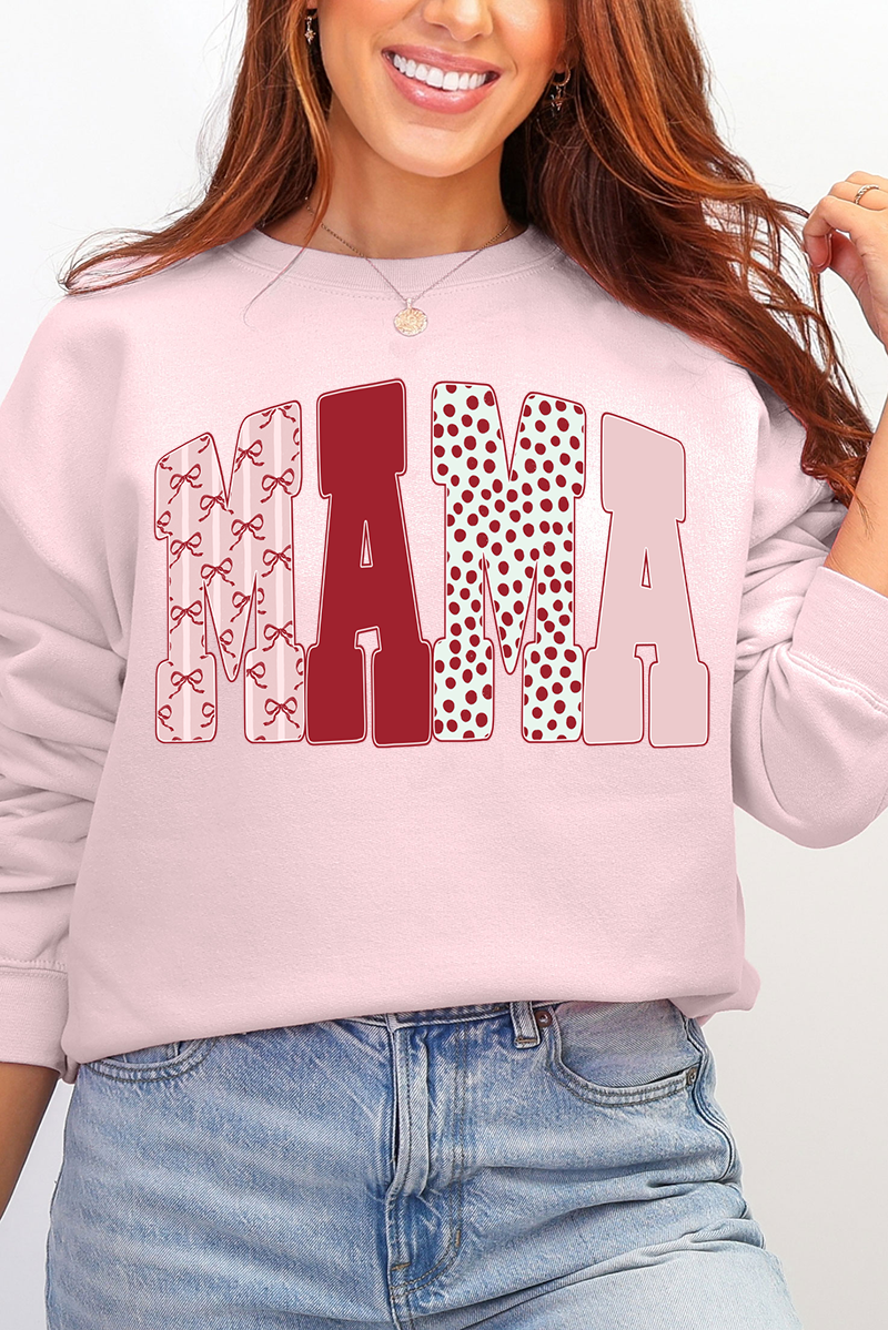 Blush And Bows Mama Ecosmart Crewneck Sweatshirt product image 1