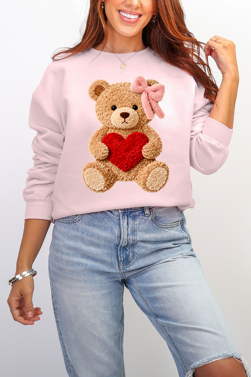 Cozy Heart Cub Faux Yarn Ecosmart Crewneck Sweatshirt product image 6