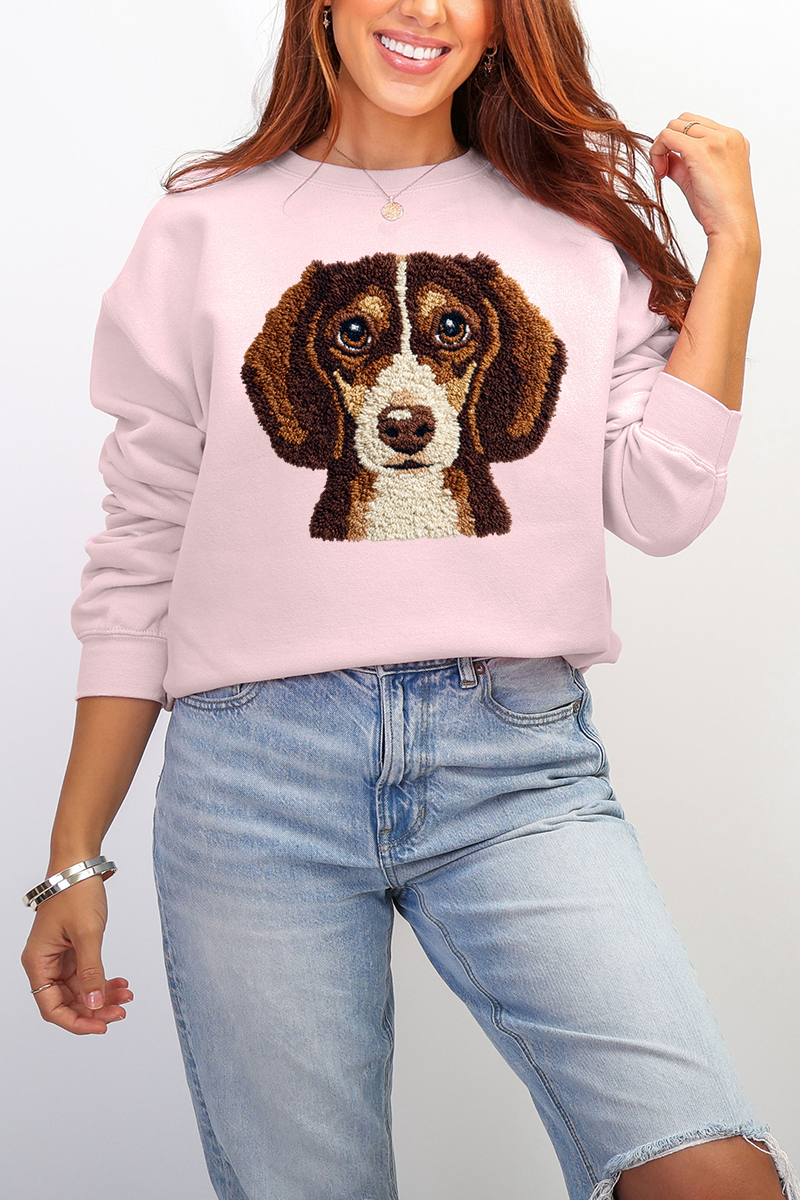 Faux Yarn Dachshund Ecosmart Crewneck Sweatshirt product image 4